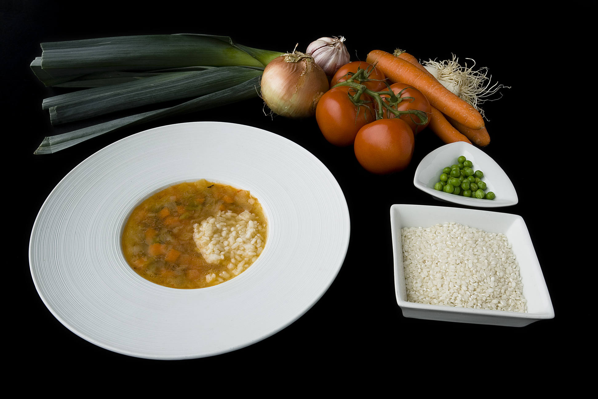 Sopa de verduras almeriense con arroz