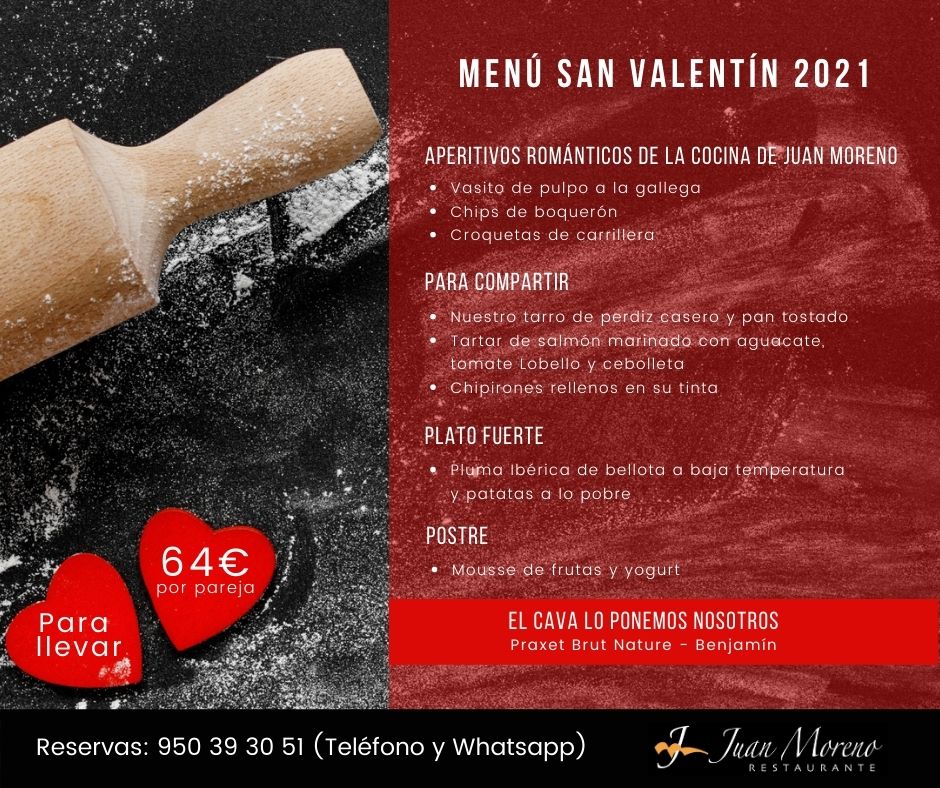 Menú San Valentín 2021 de Restaurante Juan Moreno